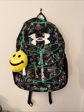 Under Armour | Black Backpack with Mint and Multicolor Space Print